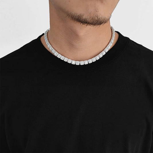 Luxury 7mm Iced Out Cubic Zirconia Necklace For Men